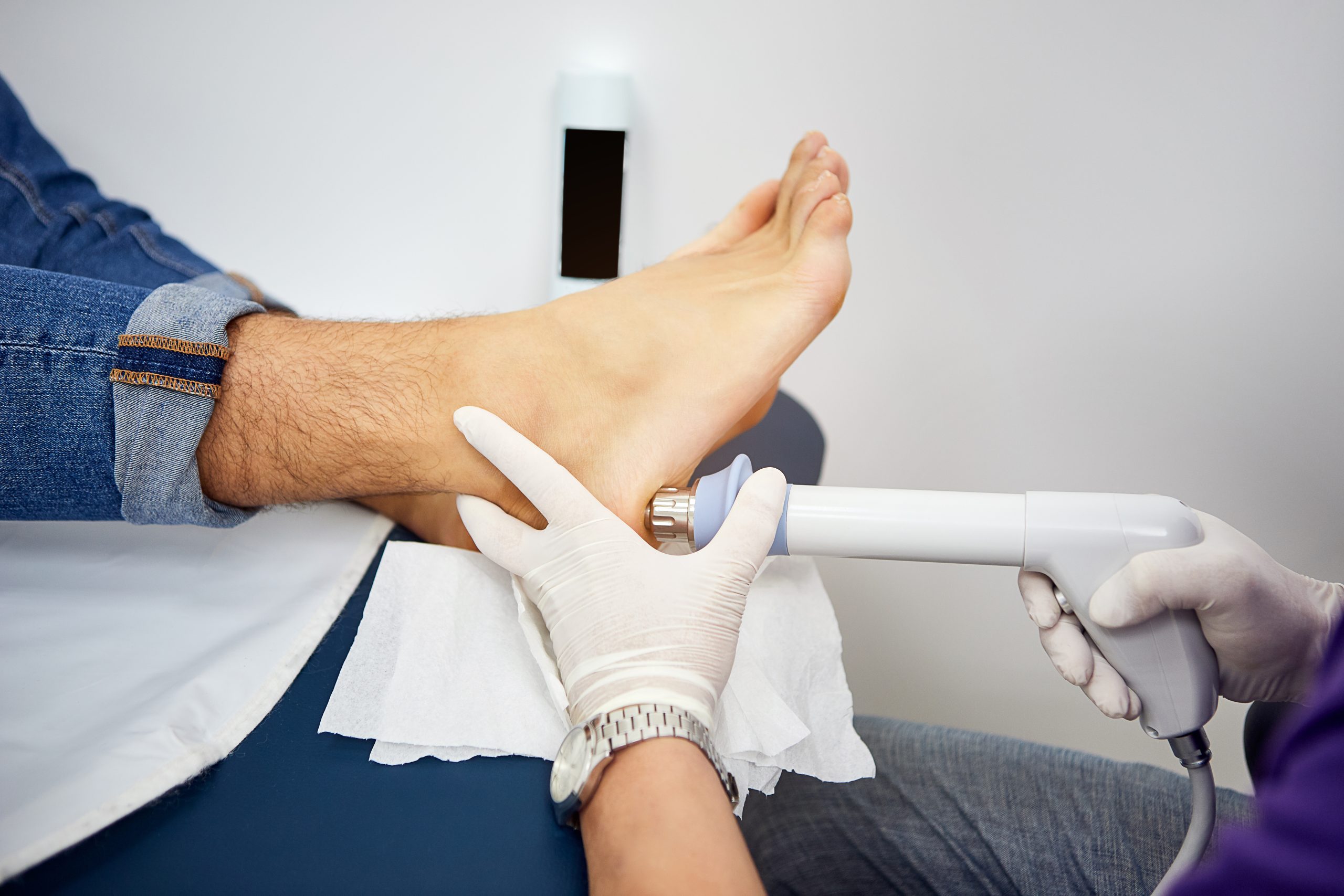 What does shockwave therapy do for plantar fasciitis?